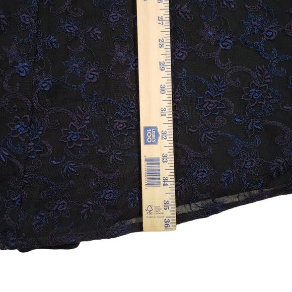 Vtg 90s Laura Ashley Sleeveless Maxi Dress 6 Womens Purple Lace Over Black Base - Picture 5 of 15